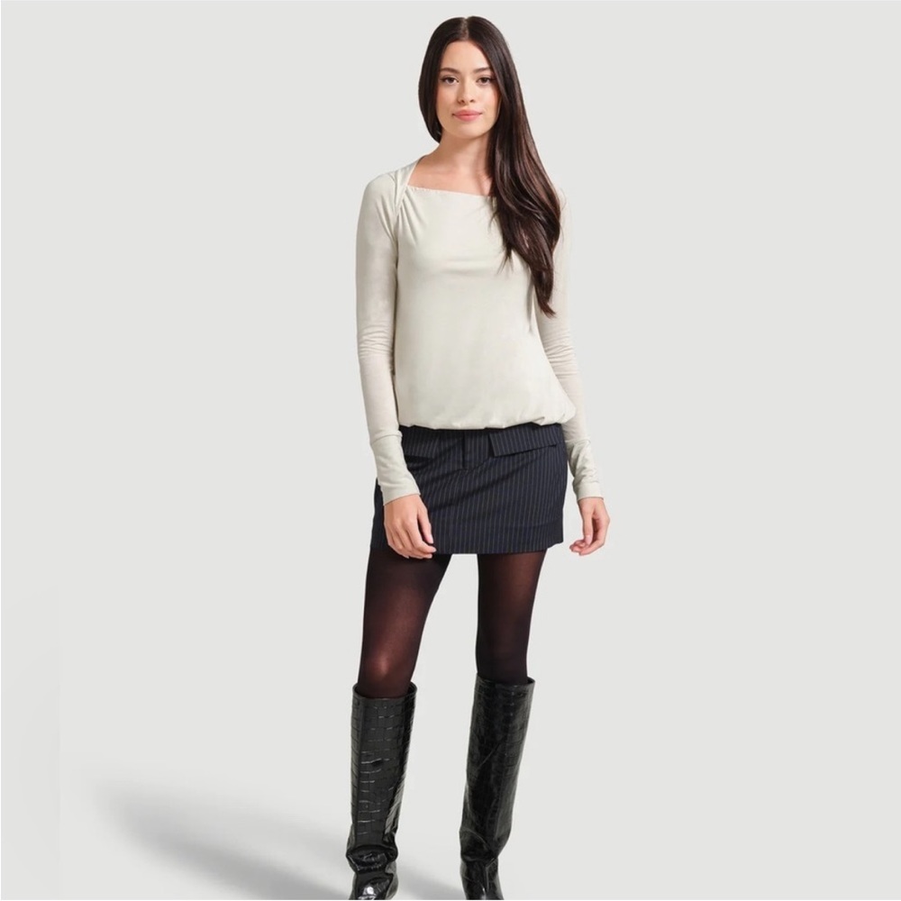 Modern Citizen Cream Long-Sleeve Blouse